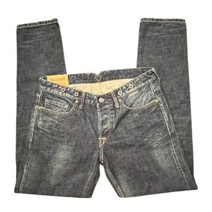 Italian Designer Tela Genova Dark Blue Jeans Denim Size 35‎ Tapered Leg EUC